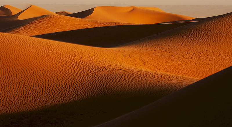dunes, sand, desert, relief, HD wallpaper