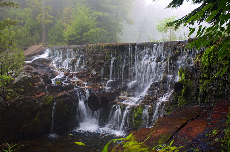 Waterfall, fall, new york, water, scenic, adirondacks, bonito, hike, HD wallpaper