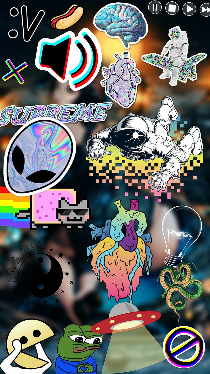 Stickers, art, boom, memes, space, sticker, HD phone wallpaper | Peakpx