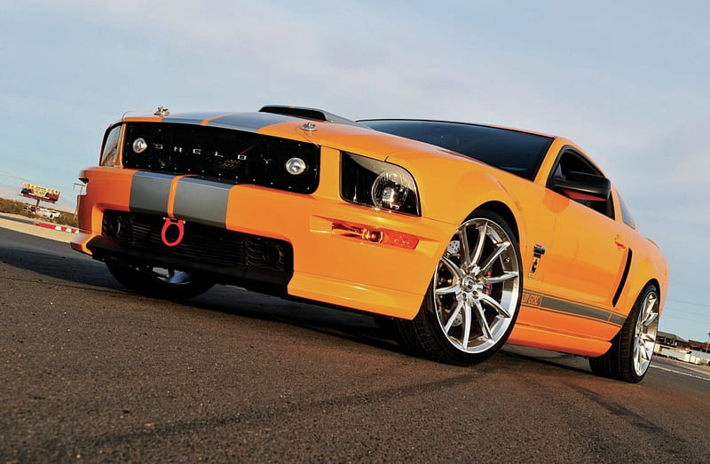 2008-Ford-Mustang-Shelby-Gt, 08, Stripes, GT, Yellow, HD wallpaper
