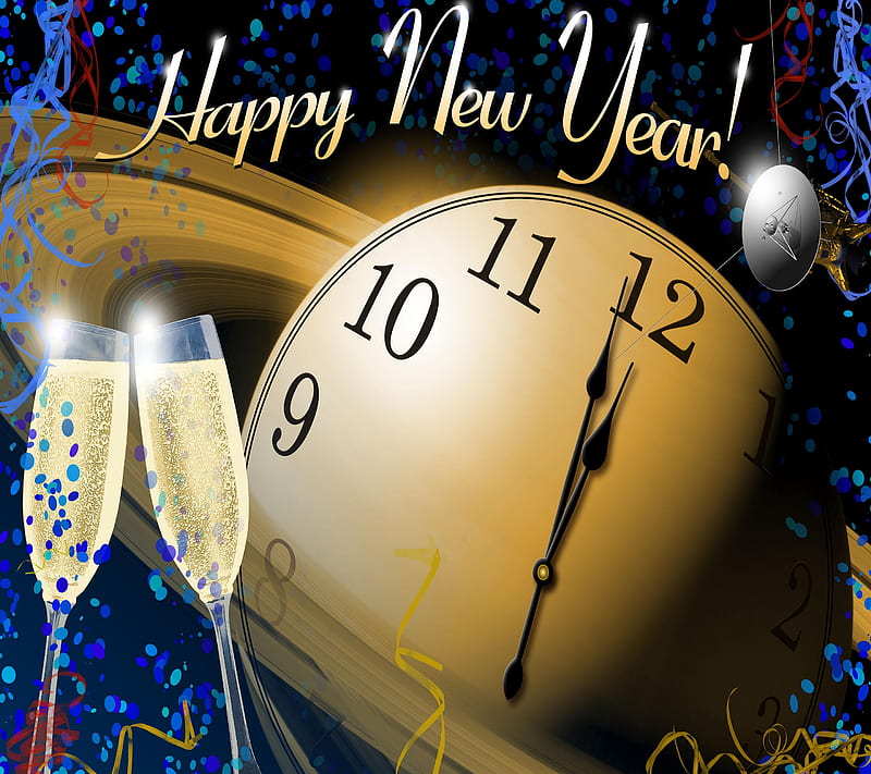 New Years, alcohol, clock, drink, holiday, nye, time, HD wallpaper