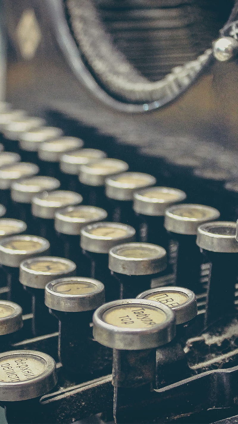 Old-fashioned, keys, old fashion, russian, typewriter, HD phone wallpaper