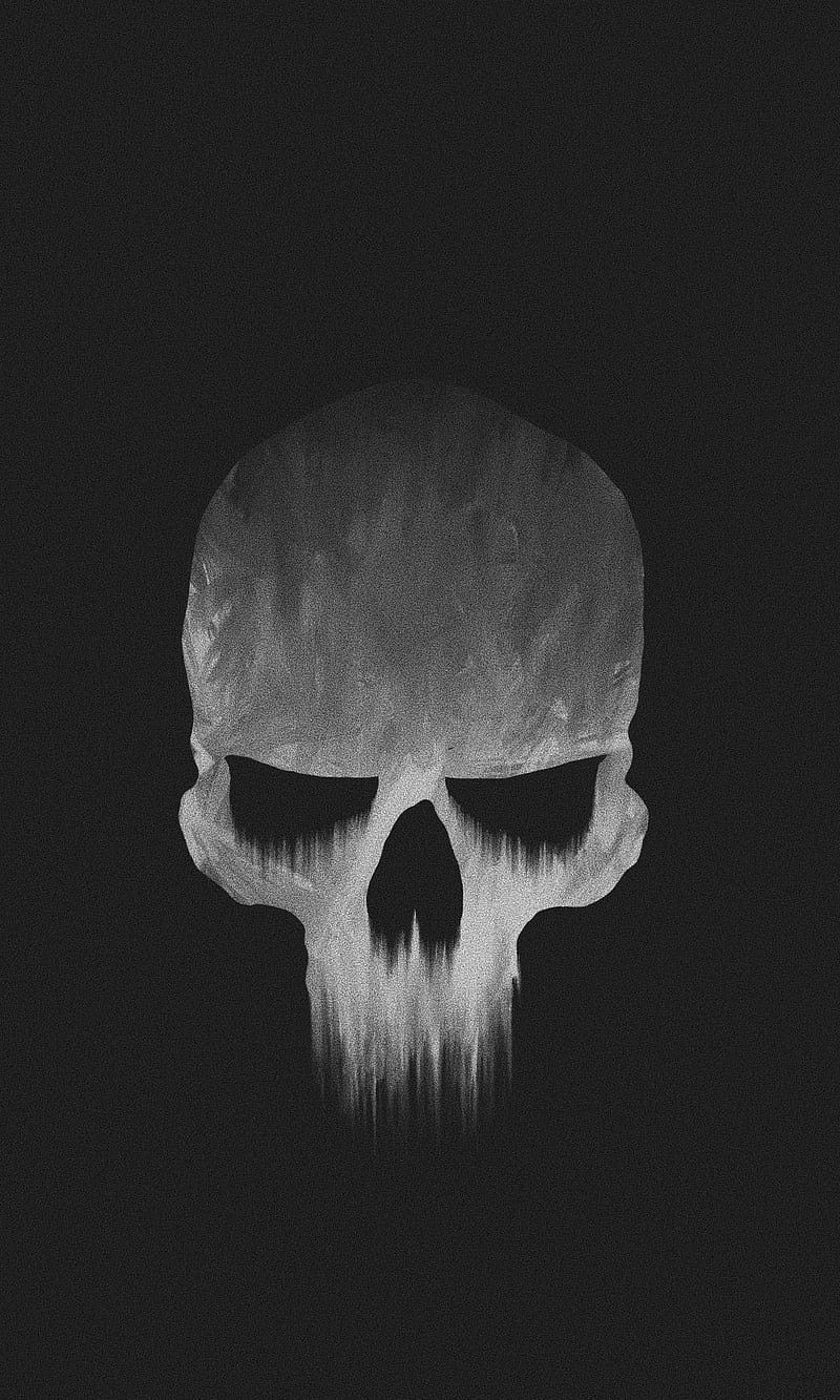 Evil Grunge Skull, My, art, black, bones, dark, darkness, digital, drawing, gris, greyscale, handmade, occult, texture, HD phone wallpaper
