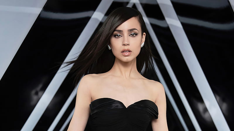 Black Hair Sofia Carson Is Wearing Black Dress Girls, HD wallpaper