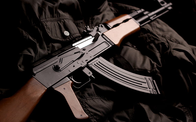 AK-74 machine gun, russian waepon, AK74, Kalashnikov, close-up, HD wallpaper