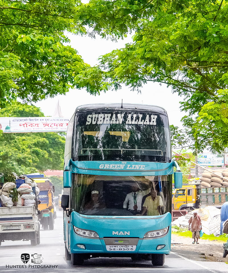 MAN DoubleDeckerBus, auto, bangladesh, big, bus, coach, green line paribahan, HD phone wallpaper