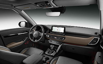 Kia Seltos, interior, 2019 cars, crossovers, Kia Seltos inside, 2019 Kia Seltos, korean cars, Kia, HD wallpaper