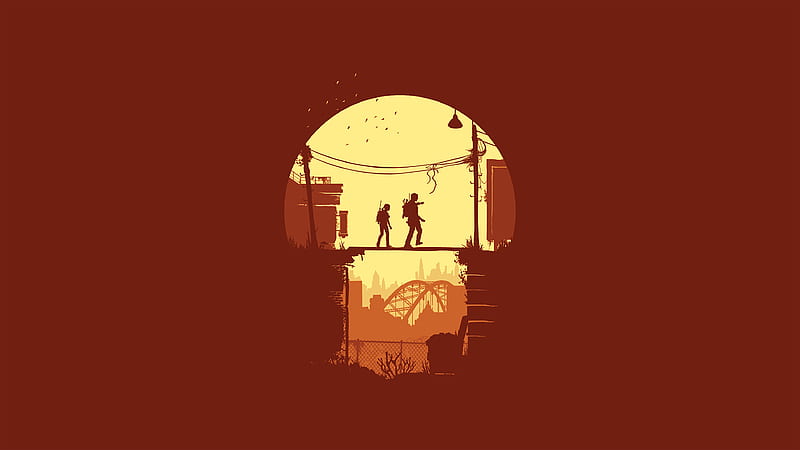 Joel and Ellie The Last Of Us Minimal, HD wallpaper