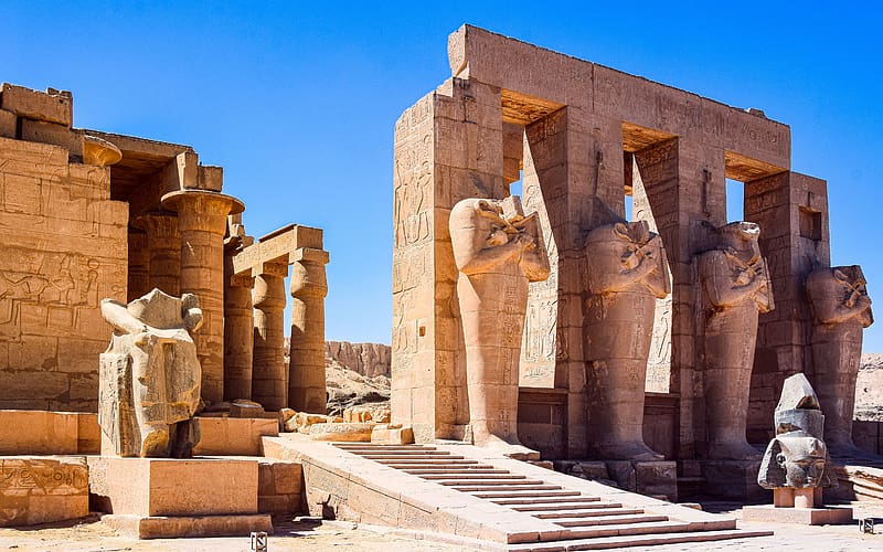 Civilized Ruins Building Luxor City Egypt, HD wallpaper