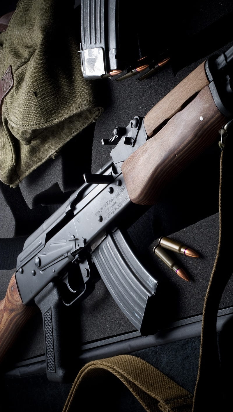 Kalashnikov, ak-47, ammo, gun, military, weapon, HD phone wallpaper