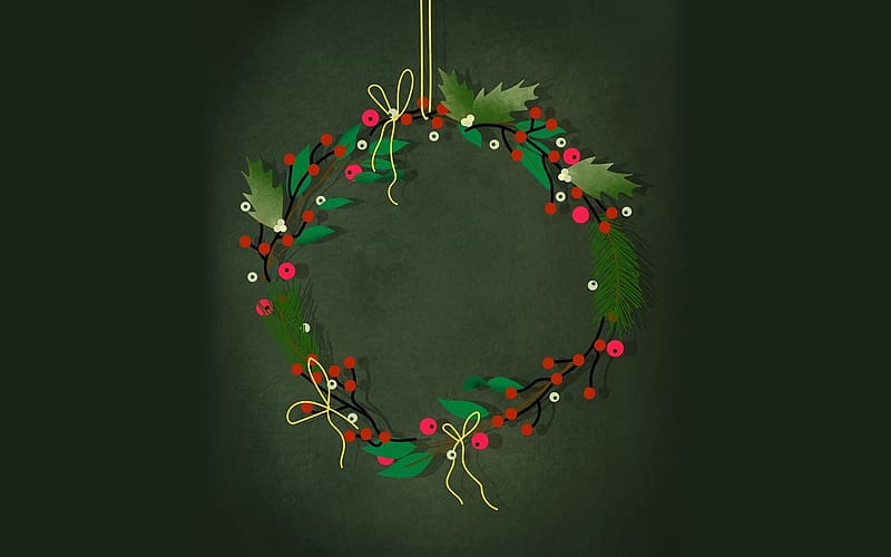 Advent Wreath, vector, Advent, green, wreath, HD wallpaper