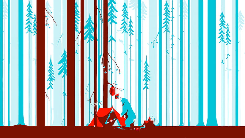 Deer Forest Illustration, deer, forest, illustration, artist, artwork, digital-art, HD wallpaper