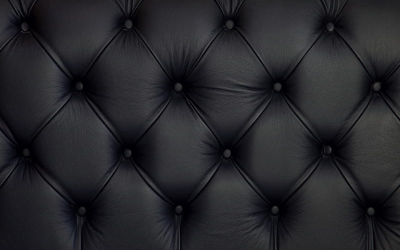 black leather upholstery macro, white leather, black leather background, leather textures, black backgrounds, HD wallpaper