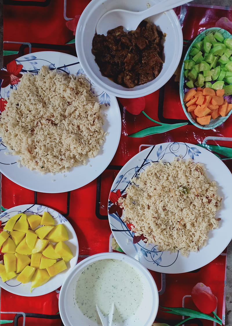 Food, curry, food lover, healthy lifestyle, life, lifestyle, lunch, mango lover, rice, salad diet, HD phone wallpaper