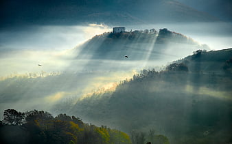 Morning Sunbeams On Hills, HD wallpaper
