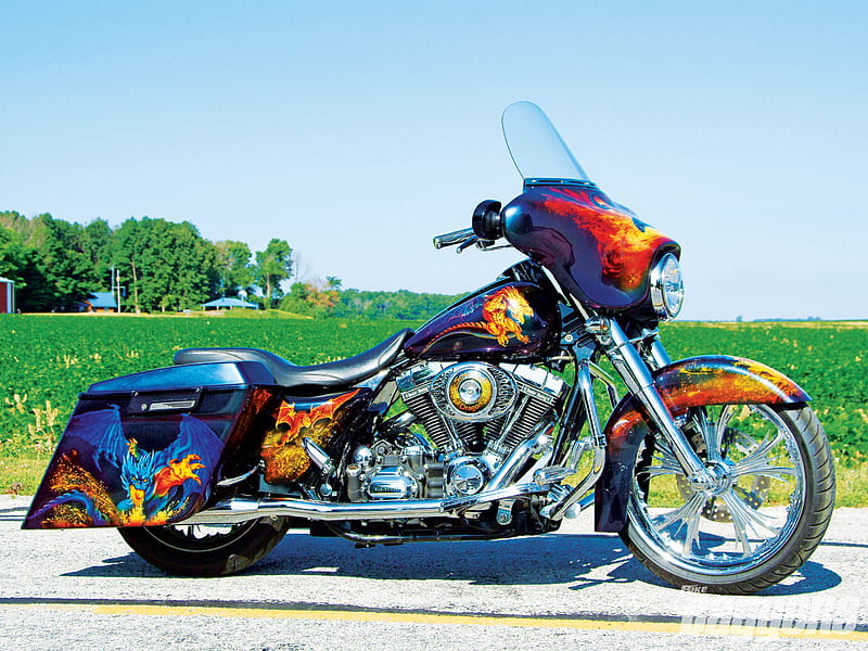 Harley Street Glider, Bike, custom, desgin, harley, HD wallpaper