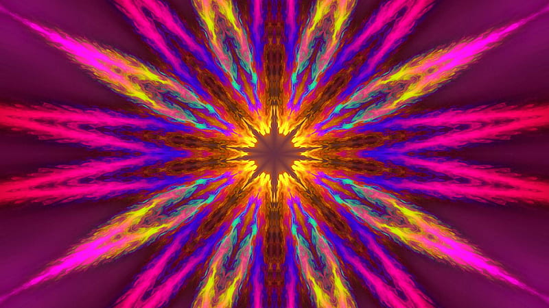 digital art artistic colorful pink yellow brown blue colors kaleidoscope abstract, HD wallpaper