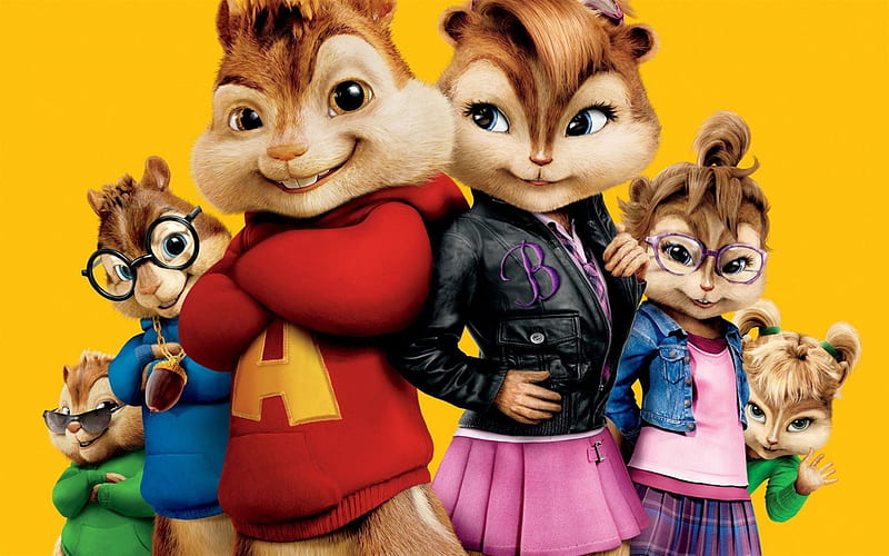 Alvin and the Chipmunks, 3D, chipmunks, all characters, HD wallpaper