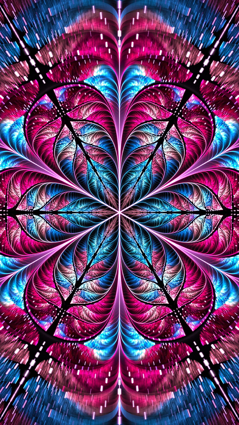 Fractal abstraction , flower, bright, colorful, HD phone wallpaper