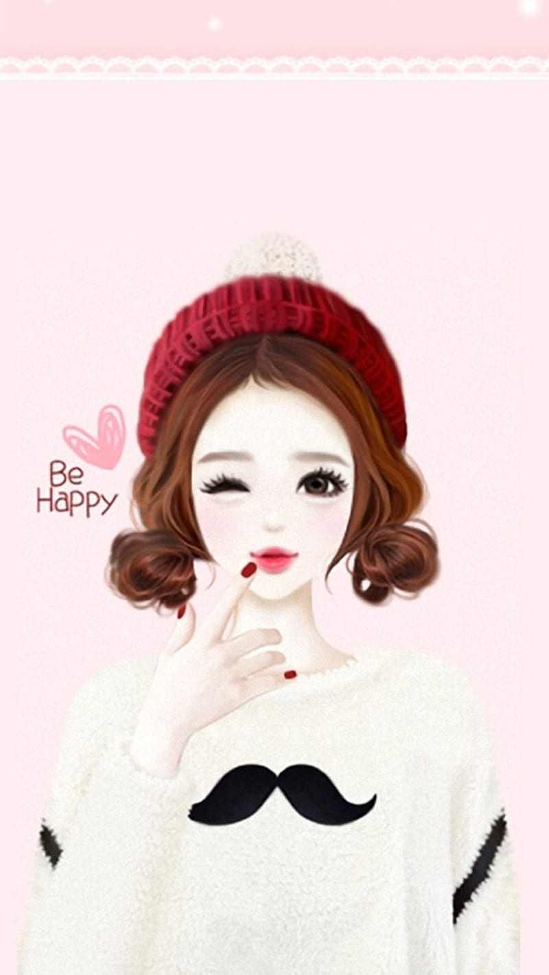 lovely girl cartoon wallpaper