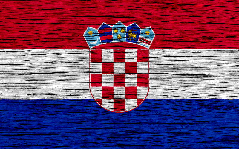 Flag of Croatia Europe, wooden texture, Croatian flag, national symbols, Croatia flag, art, Croatia, HD wallpaper