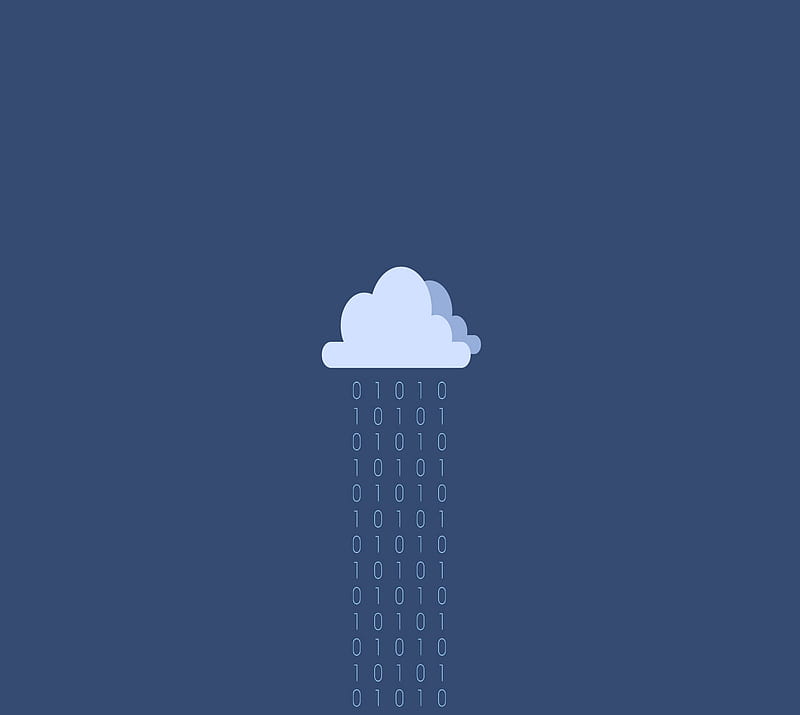 cloud, binary, rain, HD wallpaper