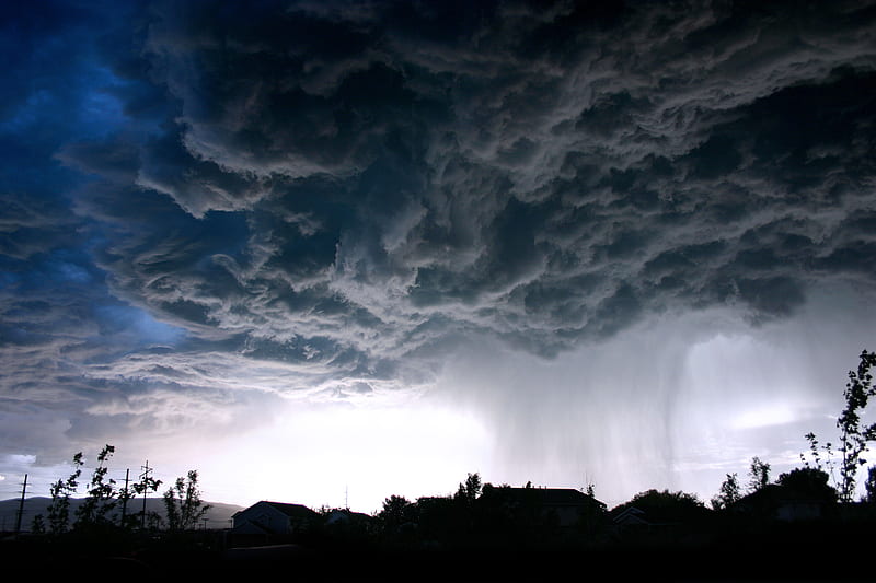 Grey sky, sky, storm, clouds, armageddon, HD wallpaper
