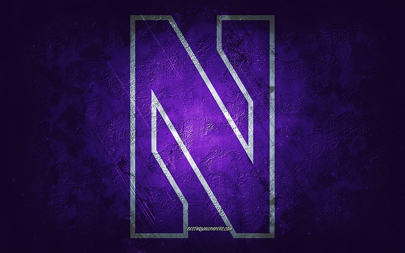 Northwestern Wildcats, American football team, purple background, Northwestern Wildcats logo, grunge art, NCAA, American football, USA, Northwestern Wildcats emblem, HD wallpaper