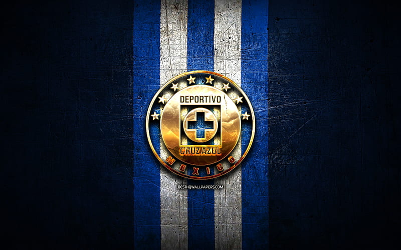 Cruz Azul FC, golden logo, Liga MX, blue metal background, football, Cruz  Azul, HD wallpaper | Peakpx