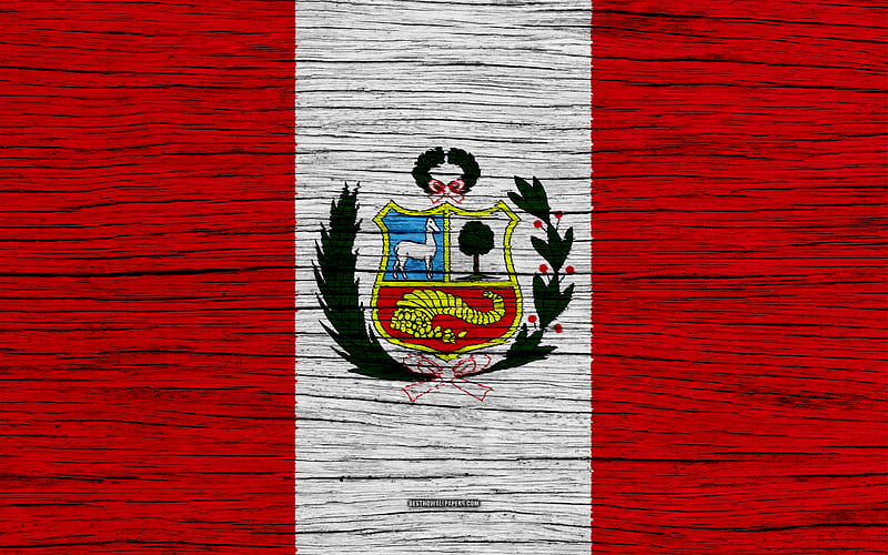 Flag of Peru South America, wooden texture, Peruvian flag, national symbols, Peru flag, art, Peru, HD wallpaper