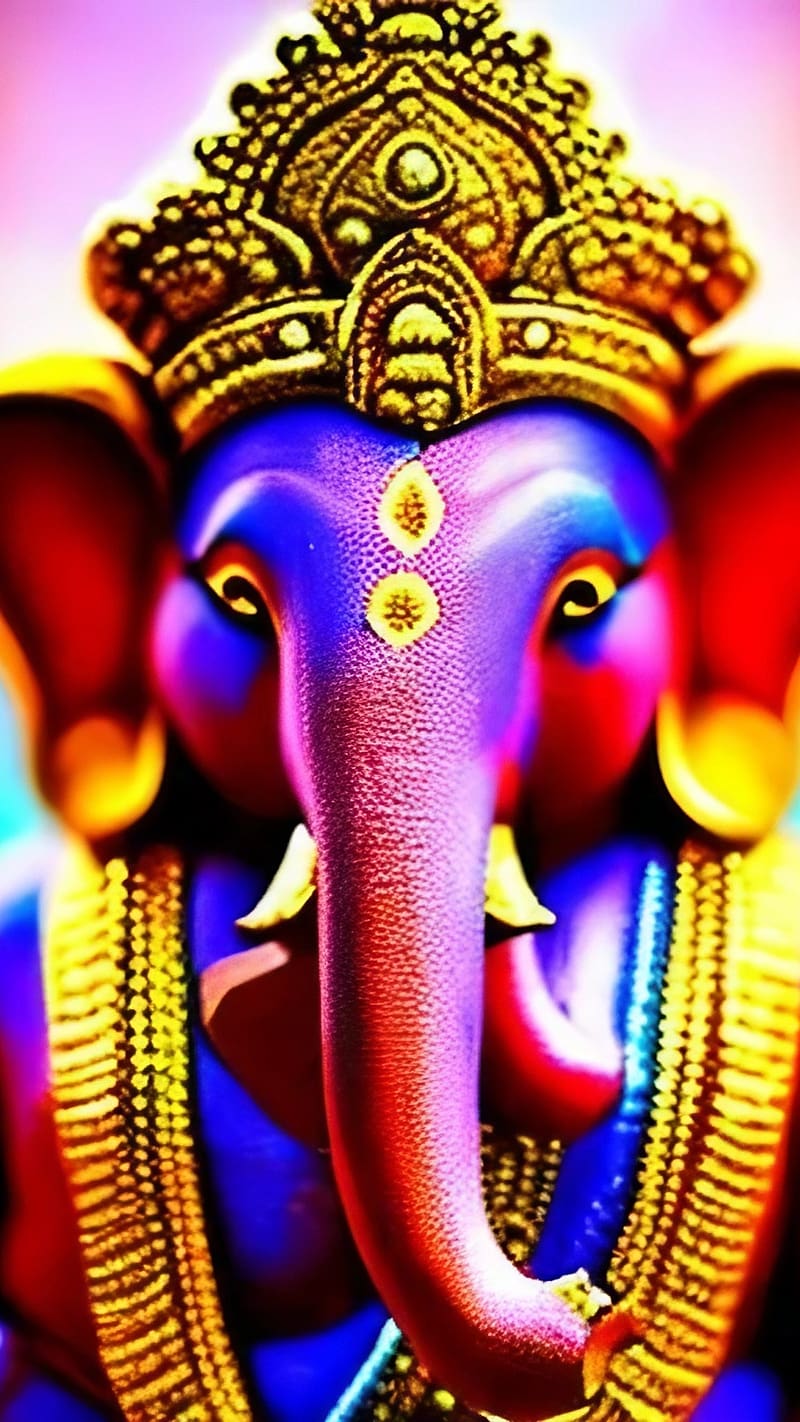 Ganesh Ji , Colorful Face, god ganesh , colorful background, lord, god, HD phone wallpaper