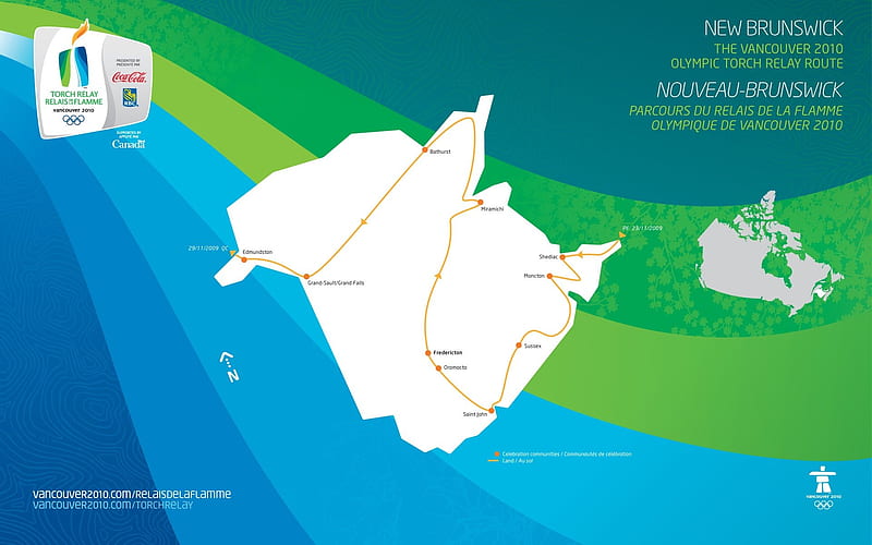 2010 Olympic torch relay route in New Brunswick, HD wallpaper