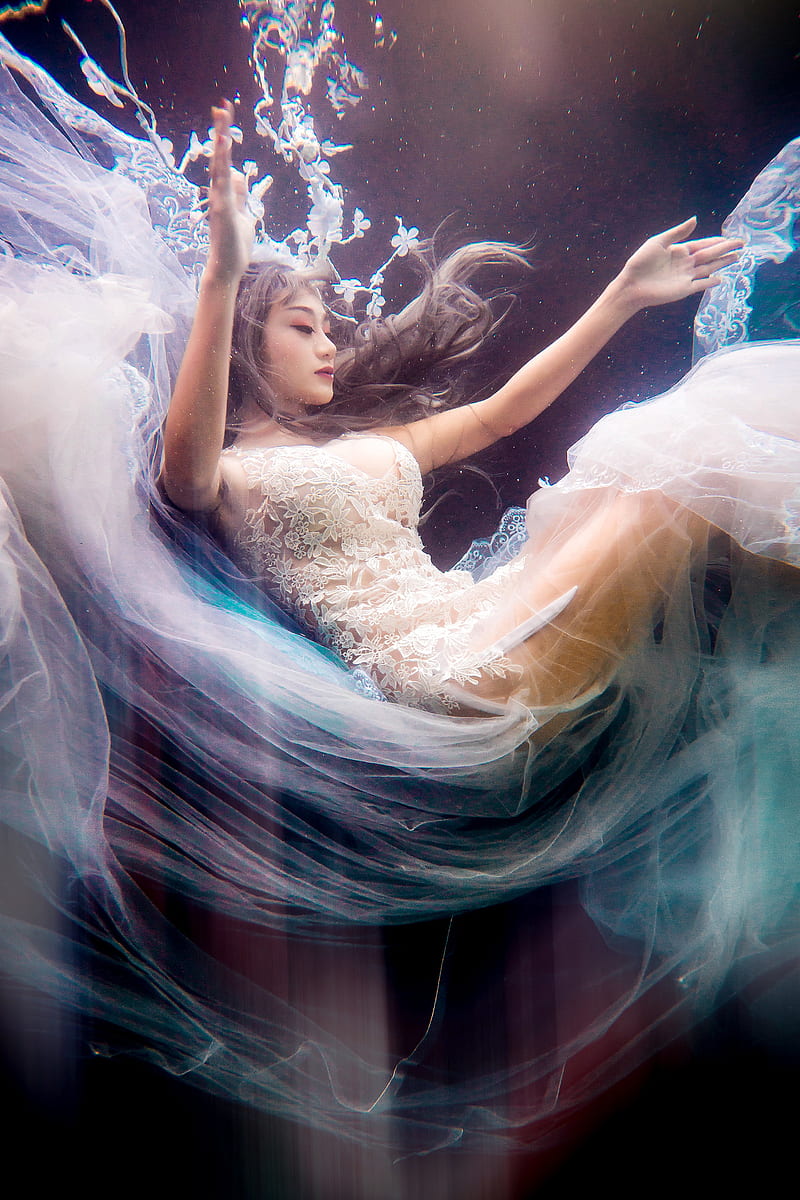 underwater, Asian, women, model, HD phone wallpaper