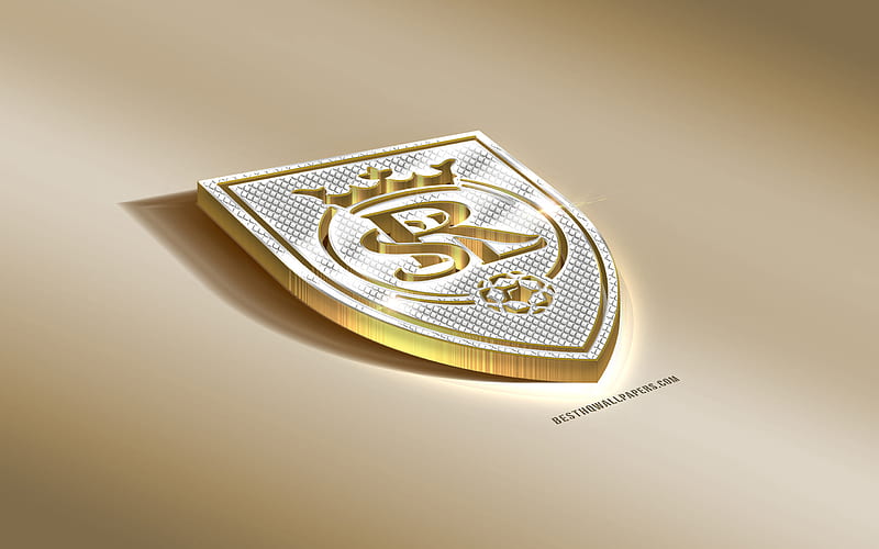 Real Salt Lake, American Soccer club, Golden Silver logo, Salt Lake City, Utah, USA, MLS, 3d golden emblem, creative 3d art, football, Major League Soccer, HD wallpaper