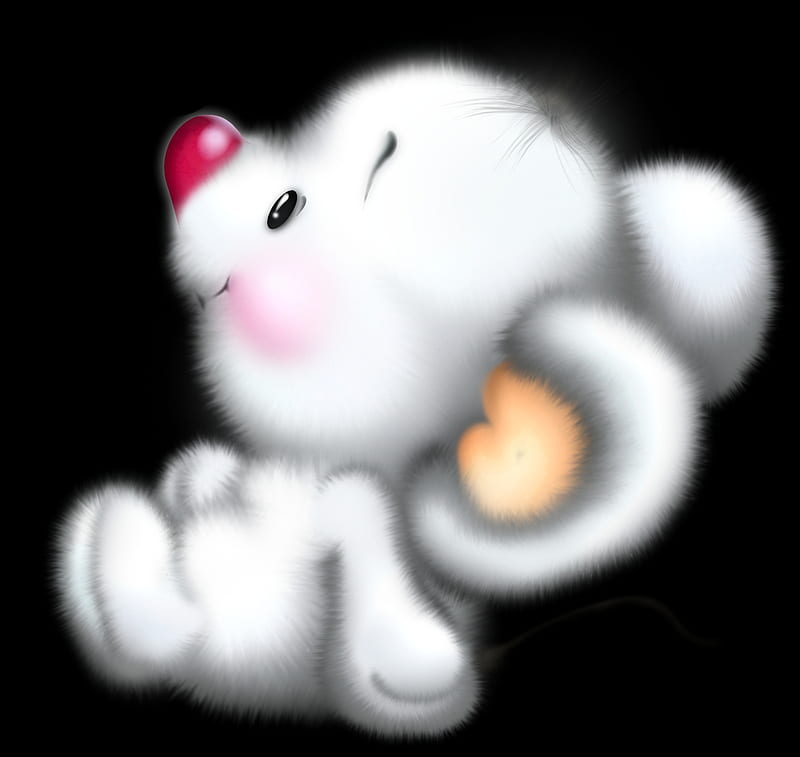 Ratón blanco, nariz, rojo, ratón, blanco, dibujos animados, Fondo de  pantalla HD | Peakpx
