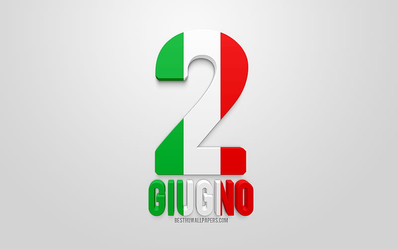 2 June, Republic Day, Italy, Festa della Repubblica Italiana, 3d art, flag of Italy, June 2 concepts, greeting card, Italian national holidays, 3d flag of Italy, HD wallpaper