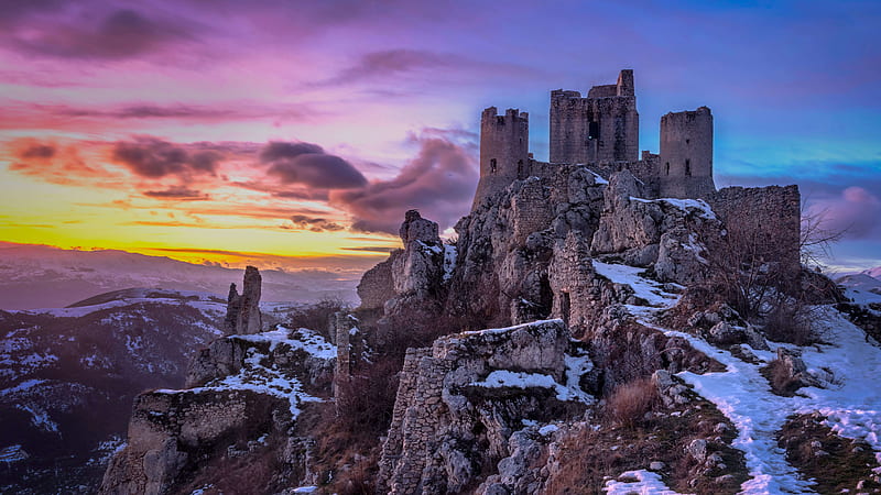 juicio pegatina garra Italia montaña y fortaleza en ruinas con nieve naturaleza, Fondo de  pantalla HD | Peakpx