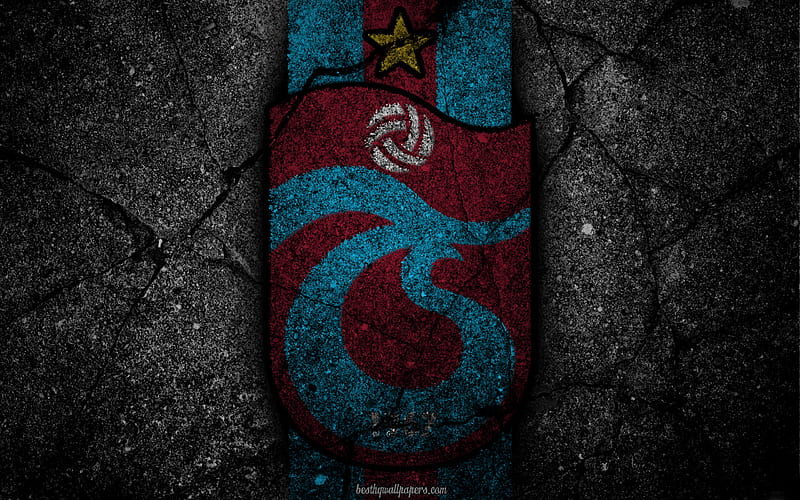 Trabzonspor, logo, art, Super Lig, soccer, football club, grunge, Trabzonspor FC, HD wallpaper
