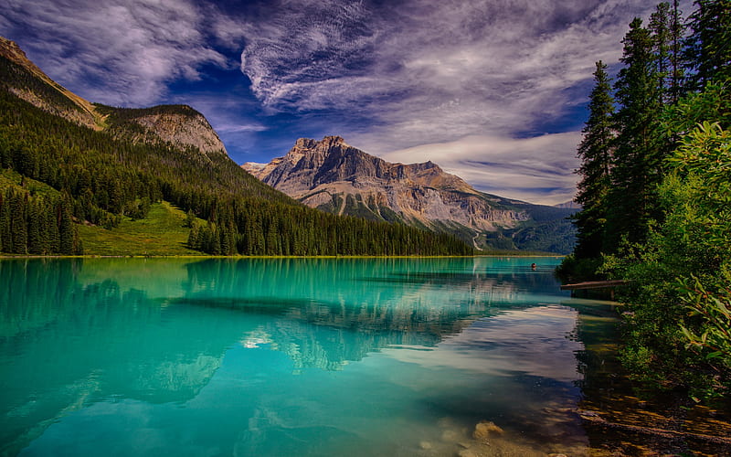 Emerald Lake, Mountain Lake, Rocky Mountains, Canada, British Columbia, Yoho National Park, HD wallpaper
