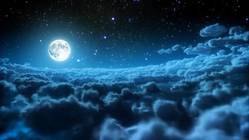 A cloudy night, cloudy, moon, lovely, night, HD wallpaper