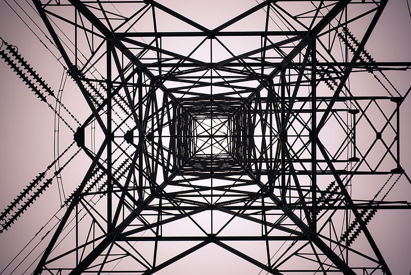 black electrical tower, HD wallpaper
