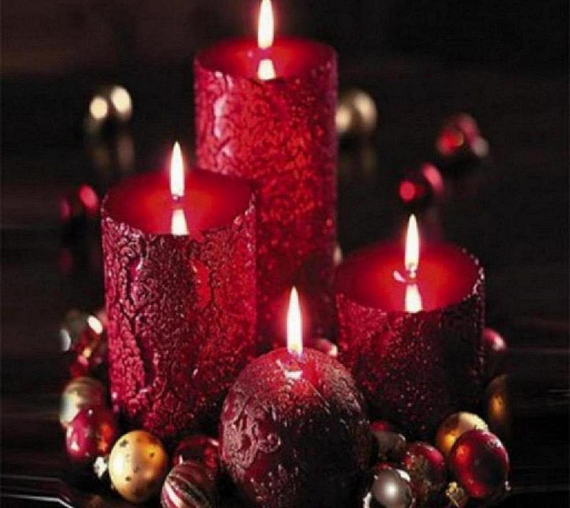 Red Candles, colorful, colors, decoration, festive, HD wallpaper