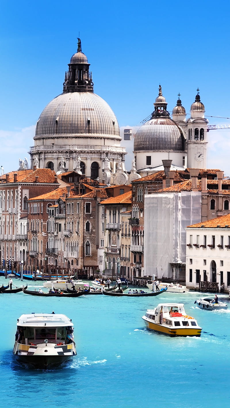 Venecia, water, town, edificio, gondolas, italia, HD phone wallpaper