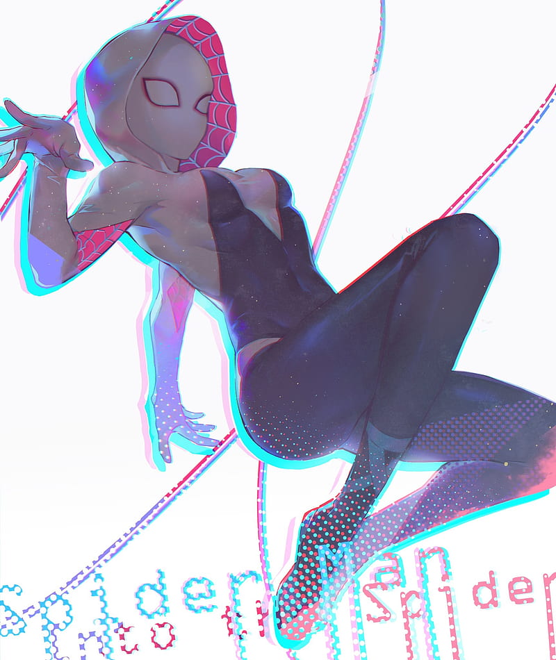 Gwen Stacy, Spider Gwen, Spider-Gwen, Spider-Man, Marvel Comics, blonde, digital art, artwork, drawing, tight clothing, illustration, Spider-Man: Into the Spider-Verse, cyan, Ghost Spider, HD phone wallpaper