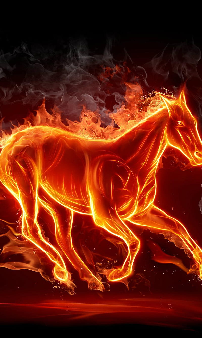 Fire horse, HD mobile wallpaper