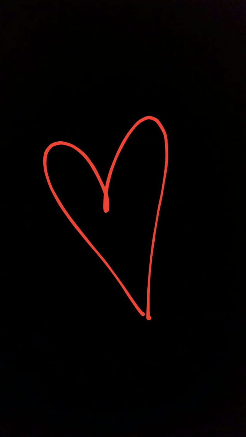 Heart, red, black, simple, HD phone wallpaper | Peakpx