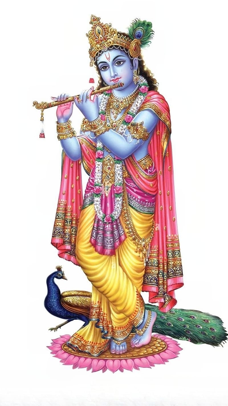 Krishna Bhagwan Ke, White Background, lord, god, HD phone wallpaper