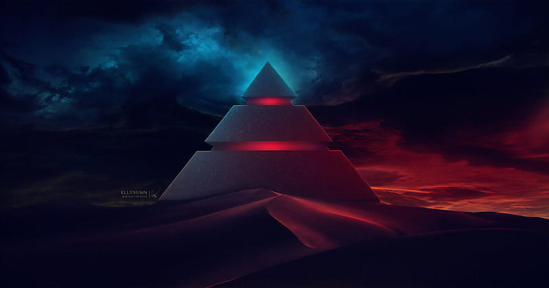 Pyramid Digital Art , pyramid, artist, artwork, digital-art, artstation, HD wallpaper