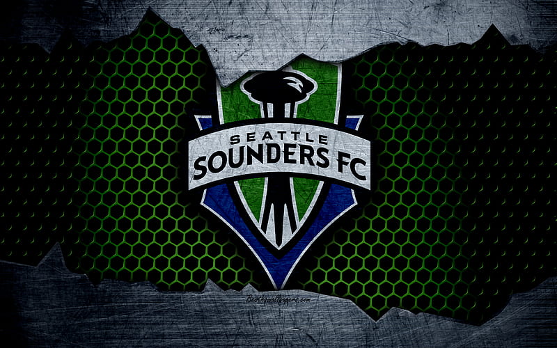 Seattle Sounders logo, MLS, soccer, Western Conference, football club, USA, grunge, metal texture, Seattle Sounders FC, HD wallpaper