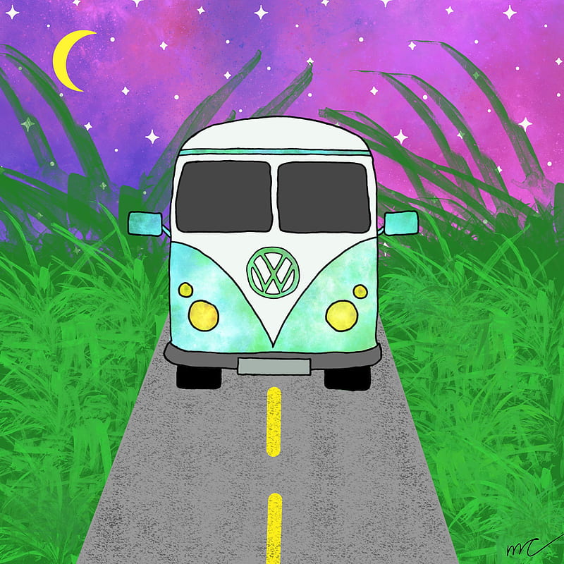 hippie van art